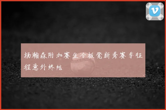 杨瀚森附加赛坐冷板凳新秀赛季征程意外终结